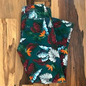 Gap for good resort wear chinos / golf pants. Slim fit. Colorful floral print